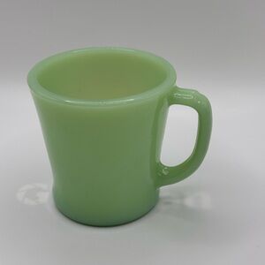 Vtg Fire King Anchor Hocking Ware Jadeite Green Glass  D Handle Mug  6 Ozs